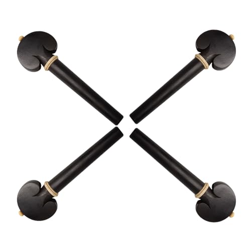 Zisemeil - Lot de 4 chevilles d'accordage pour violoncelle - Ajustement fin - En ébène - Accessoires pour instruments à cordes