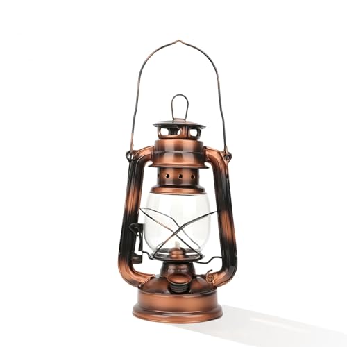Petroleumlampe 25 CM Retro Outdoor Sturmlaterne Öllampe für Camping Garten Balkon & Zuhause Deko (Antikbronze)