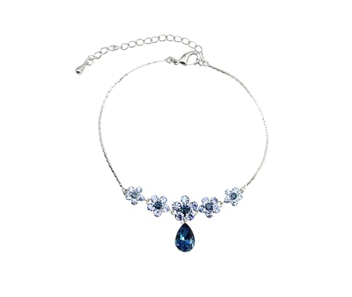 Image of Faship Gorgeous Rhinestone Crystal Floral Necklace Earrings Set