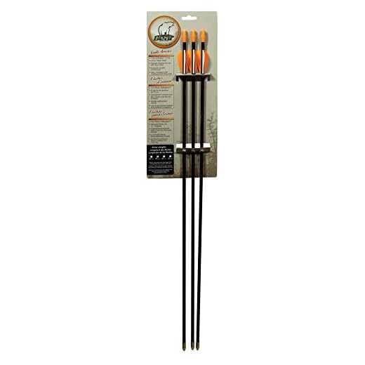 Bear Archery Youth Safety Glass Arrows, Durable & Splinter-Free Fiberglass Arrows, Nocks and Points Included, 26" Length