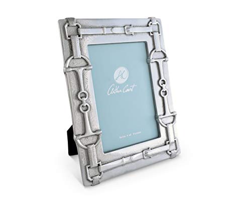 Arthur Court Designs Aluminum 4x6 Equestrian Pattern Photo Frame