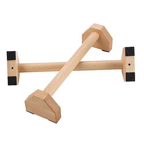 Pushup Stands – Wooden Push Up Bars Gym Gear Equipment with Anti-Slid Mat Workout Solid Exercise Women Men Portable Fitness