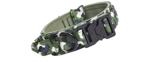 Collier tactique robuste chien de grande taille boucle métal