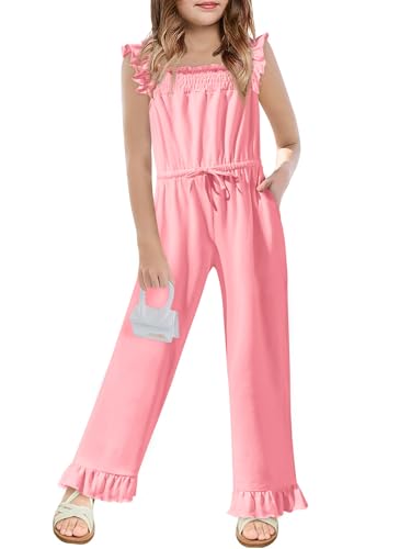 Yousify Girls Ruffle Sleeve Belted Jumpsuit