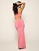 VANCOL Women's Cutout Backless Maxi Dress Sexy Sleeveless Tight Slip Spaghetti Strap Long Dresses Pink