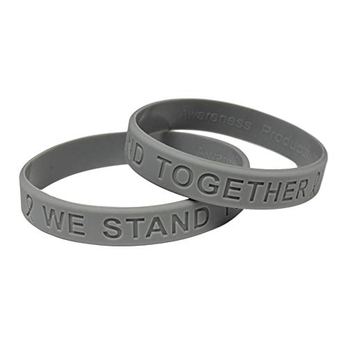 Gray Ribbon Awareness Silicone Bracelet (25)