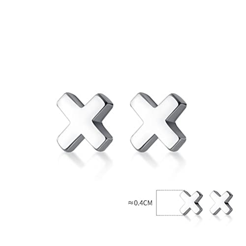 Pendientes de Plata 925 Letra X Pequeños Joyería Minimalista 2