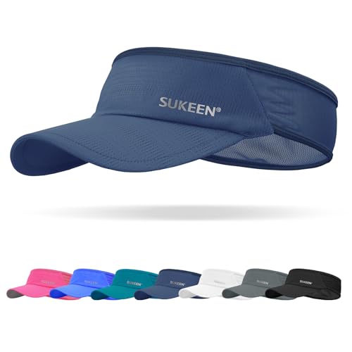 Sukeen Sports Sun Visor Men Women Lightweight Packable Cooling Stretchy Visor Hat for Running, Tennis, Golf