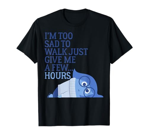 T-shirt Tristesse Vice-Versa Disney Pixar en coton bleu pour fan de cinéma d'animation