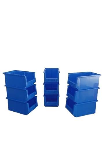 Avsar AE FPO Crate Bin 15 Storage - Blue (Pack of 9) Durable...