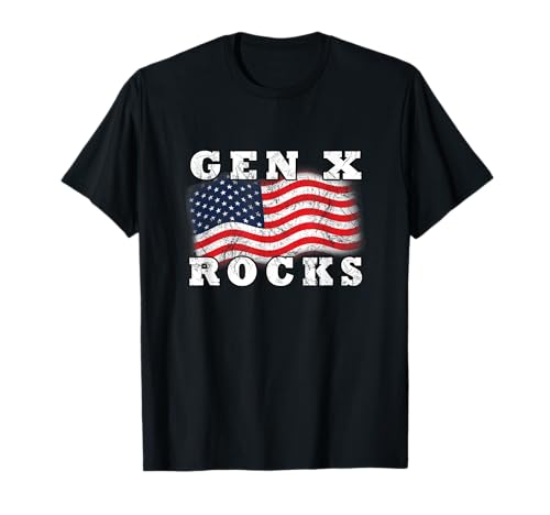 Gen X Rocks America, divertida banda retro de los 80, amante de la música vintage Camiseta