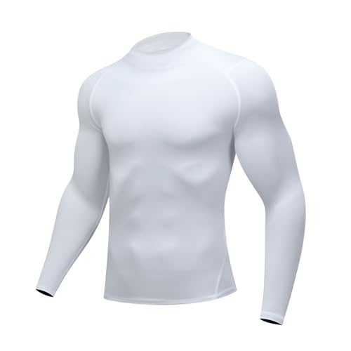 Blaward Mens Long Sleeve Compression Shirts Athletic Workout Undershirt Base Layer Top UV Sun Protection UPF 50+ Rash Guard