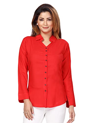 Image of muhuratam Women's Regular Fit Shirt (SH-W-2002 Red S)