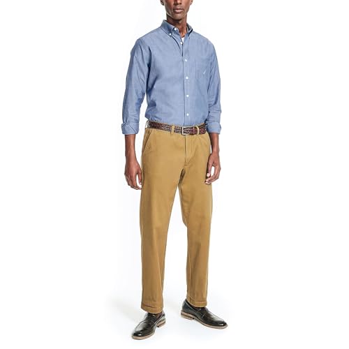 Nautica Sustainably Crafted Solid Shirt, Riviera Blue, Small