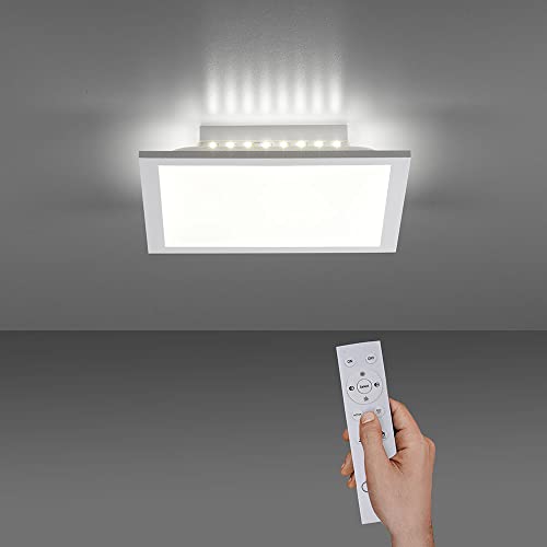 Preisvergleich Produktbild SellTec LED Panel flach 30x30 dimmbare Deckenlampe mit indirekter Deckenbeleuchtung / Farbtemperatur mit Fernbedienung einstellbar, warmweiss - kaltweiss / Decken-Leuchte für Wohnzimmer, Küche Bad