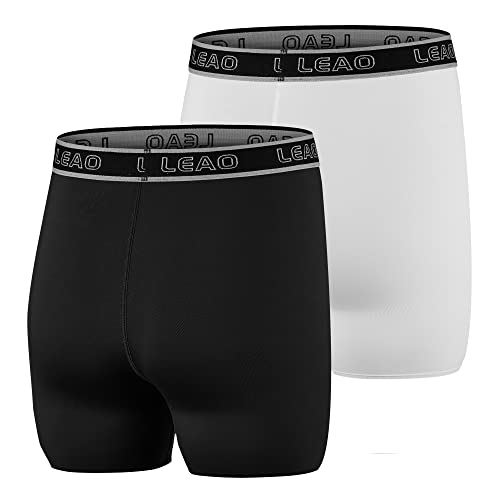 LEAO Youth Boys Compression Shorts 2-pack Performance Athletic Underwear Sports Boxer Briefs3