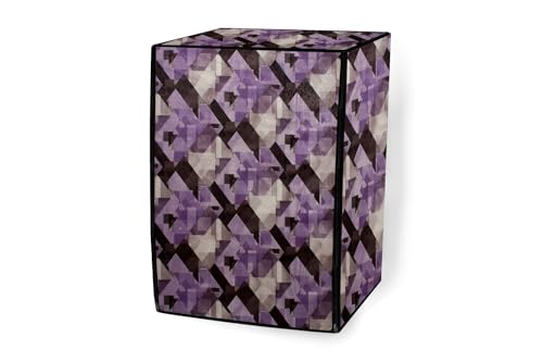 Image of Stylista Waterproof Front Load Washing Machine Cover Compatible for Haier 8 kg, Chekered Pattern Magenta