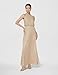 Adrianna Papell Womens Art Deco Beaded Blouson Dress with Halter Neckline, Champagne/Gold, 12