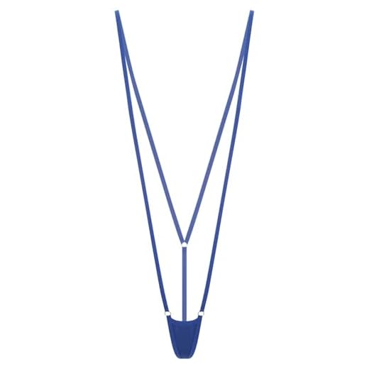 RUNQHUI Micro tanga sexy mujer bikini traje de baño Thong G-String, azul royal, Talla única
