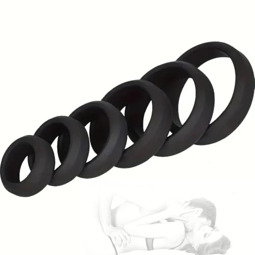 Lot de 6 anneaux en silicone souple réutilisables de différentes tailles. Augmente le temps de jeu