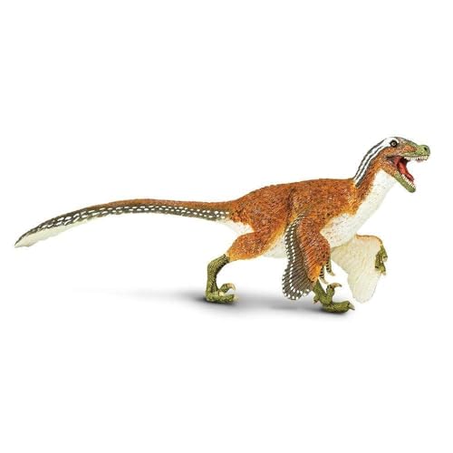 Velociraptor con Plumas 20.3cm | Figura de Dinosaurio | No tóxico y libre de BPA | Apto para Niños de 3+ | Safari Ltd