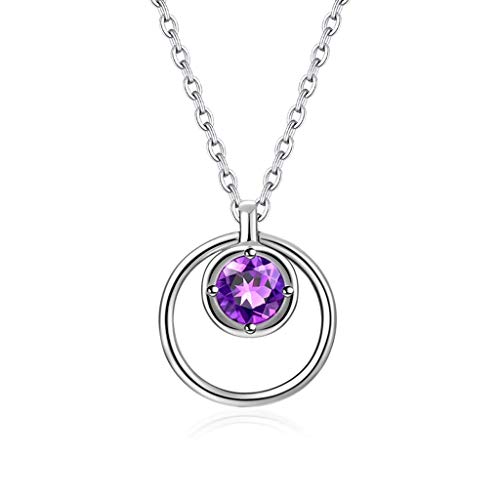 Collier améthyste bleue anti-ternissement chaîne de clavicule 18 pouces protection et confort