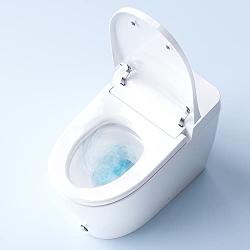 Inodoro inteligente integrado HOROW actualizado, inodoros unipieza automáticos premium con núcleo de descarga eléctrica y chip inteligente incorporado, asiento bidé calefactado con agua tibia instantánea miniatura 5
