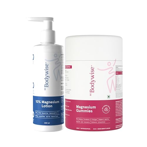Image of Be Bodywise 5-in-1 Magnesium Gummies (30N) & Magnesium Lotion (200) ml | For Restful Sleep, Reduced Stress & Faster Muscle Recovery | 375mg Salt Complex | Lightweight & Non-Greasy Formula
