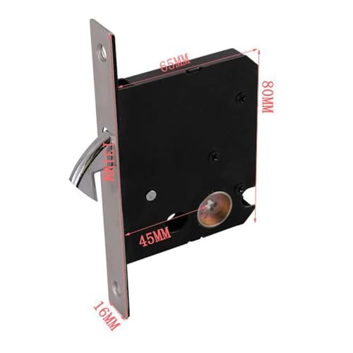 Cerradura para puerta de bolsillo 2 piezas sin llave gancho cuadrado fácil instalación aleación de zinc para sala (plata cepillada, doble gancho) miniatura 5