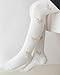 CHUNG Baby Girls Cotton Tights Thin Hollowed Summer with Bowknot Mesh Lace Fashion Toddler Footed Legging Pantyhose (S, 1-2Y,3White)