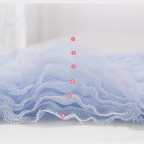 Image of Muslin Baby Bath Towel Newborns Super Soft High Absorbent Cotton 6 Layer Towel Infants Toddlers Kids Boys Girls (105 * 105 CM, Blue)