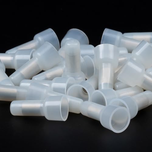AIRIC Closed End Crimp Connectors 16-14 AWG 100 Pcs Wire Splice Caps Electrical Connector Terminals Copper Core and Nylon Wiring Cap Crimps Terminal for 16,14 Gauge Wires,(CE2)