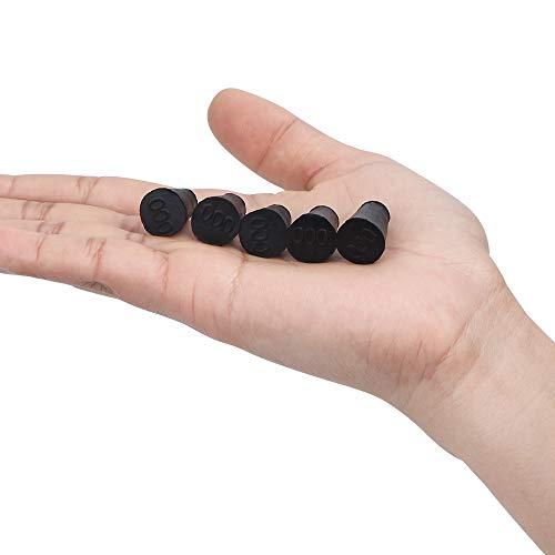 40 Pieces (Same Size) Very Small Solid Rubber Stoppers - Size #000-13Mm (0.51In) X 8Mm (0.31In) - 17Mm (0.66In) Long - Black Lab Plug #TOP5