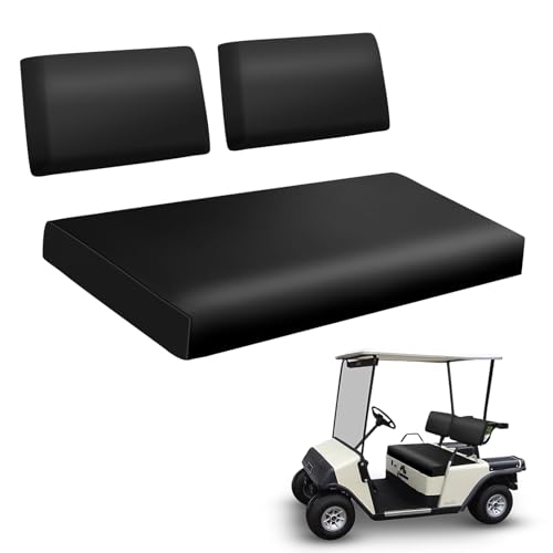 Image of Golf Cart Front Seat Covers Staple On Replacement for EZGO Marathon Golf Cart Seat Black Micro Fiber Leather Seat Cover