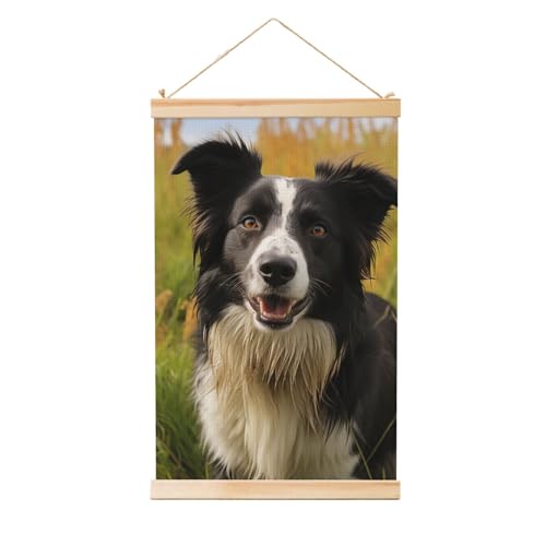 Toile vintage Border Collie pour sublimer la décoration de votre salon