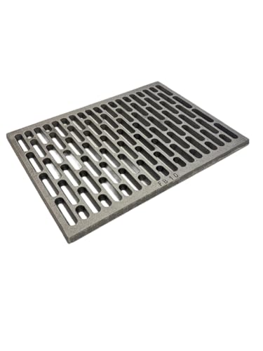 Fonderia Bongiovanni Grille en fonte | Grille pour cheminée | Poêle à granulés | Barbecue fond pour cendres | 30 x 40 x 1,2 cm