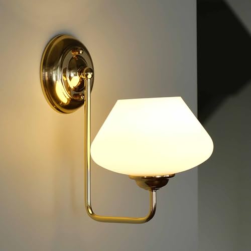 Aplique de Pared MidGold con luz de Vidrio Esmerilado, lámpara de Pared E26, iluminación para Dormitorio y Comedor.