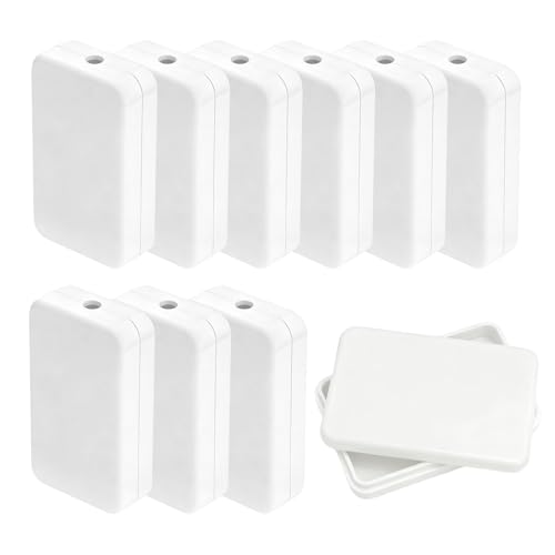 Rusokufo 10 ABS Plastic Project Enclosures, Small White Electrical Junction Box For Electronic Projects (Approx. 55x35x15 mm)