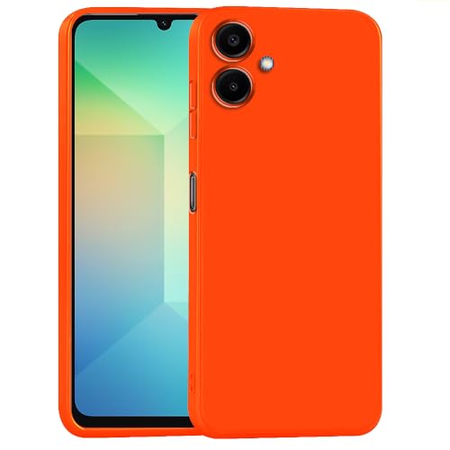 Image of Back Cover for Samsung Galaxy A06 4G / A06 5G | Full Camera Protection | Premium Liquid Silicon Case | Flexible Bumper Case for Samsung Galaxy A06 4G / A06 5G (Orange)