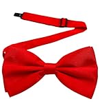 MDSTYLE Bow Ties for Men Pre-Tied Adjustable - Classic Men's Bow Tie - Tuxedo Wedding Formal Bowtie Solid Color Bowties (Red)