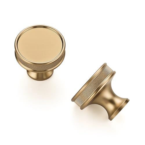 Ravinte 30 Pack 1-1/5"(30mm) Champagne Bronze Cabinet Knobs Knurled Dresser Drawer knobs Kitchen Cupboard Handles for Cabinet Hardware