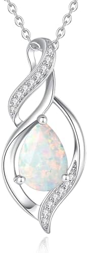 FANCIME Double Twist Infinity Birthstone Chain for Women 925 Sterling Silver Infinity Drop Birthstone Pendant Necklace Jewellery Gifts for Women Girls Chain Length: 40 + 5 cm