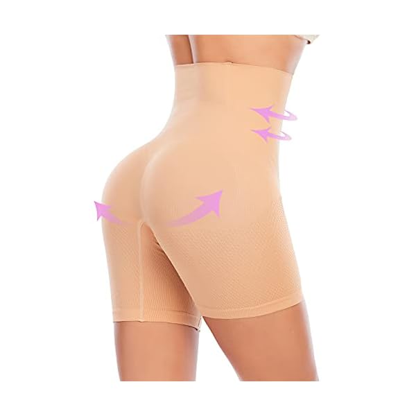 Slip-Shorts-Shapewear-for-Women-Tummy-Control-Underwear-High-Waisted-Shaping-Panties-Body-Shaper-Thigh-Slimmer Shapewear Shorts for Women Tummy Control High Waisted Body Shaper Butt Lifting Shorts Under Dresses(#1 Beige Firm Type,XL)