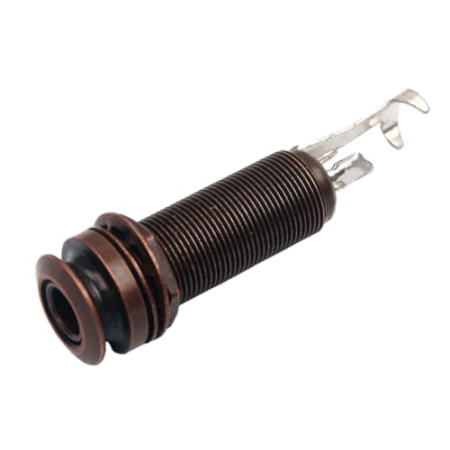 BESTonZON Brass Foot Socket Guitar Bass Mono/stereo Gt221 Cylinder Shape Bass End Pins