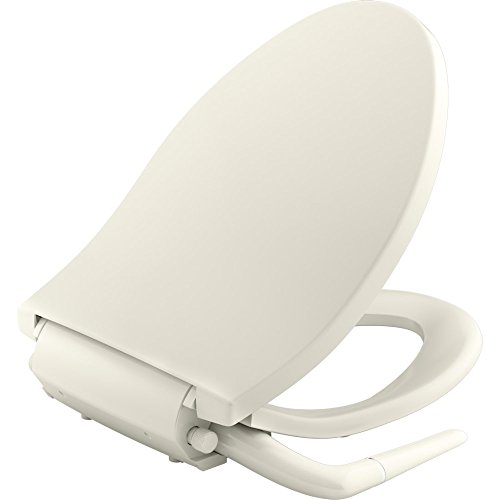 Kohler PureWash M250 Manual Elongated Bidet Toilet Seat Biscuit Quiet-Close Lid Prevents Slamming Cool Water Easy Installation with Quick-Release Hinges Adjustable Spray Position & Pressure