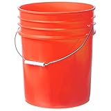 Plastic Pail - 5 Gallon, Orange- ULINE