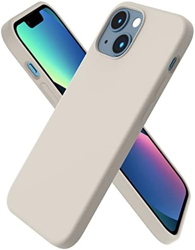 ORNARTO Compatible with iPhone 13 Mini Case, Slim Liquid Silicone 3 Layers Full Covered Soft Gel Rubber with Microfiber Case Cover 5.4 inch-Blue