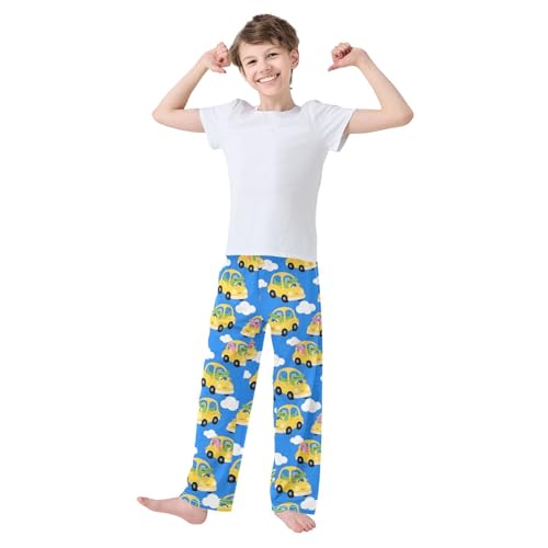 ALAZA Alligator Driving Cloud Blue Pajama Lounge Pants Long Sleep Pajama Bottoms with Pockets3