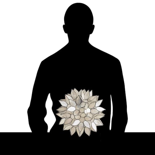 Modern Home Nautical White Capiz Shell Lotus Ceiling Pendant Light - 10" Diameter - Nautical Beach Seaside Home Decor Hanging Light Fixture - Image 8