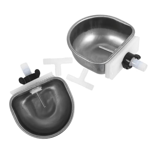 LEDMOMO 2個ウサギ用 自動給水器 ステンレス製 給水ボウル 耐久性設計 散らかりにくい ペットケージ対応 小型動物用 飲み口付き